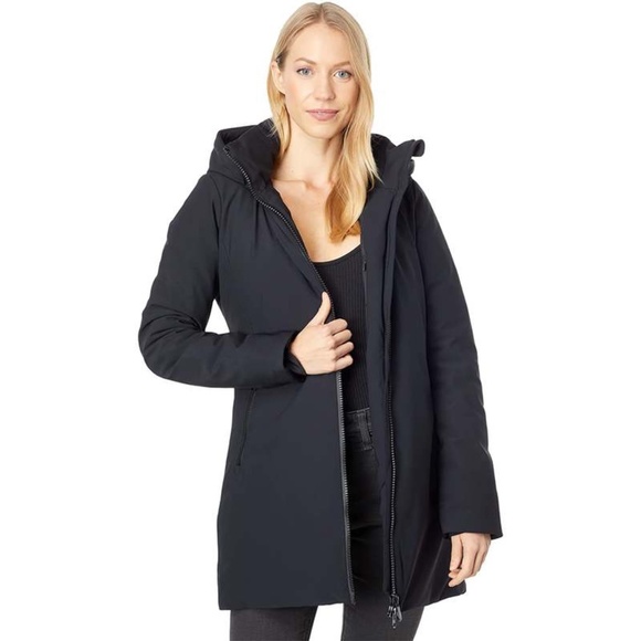 Brand New Women's Save The Duck Lila Designer Coat, Black, Slim Fit, Padded - Picture 4 of 8